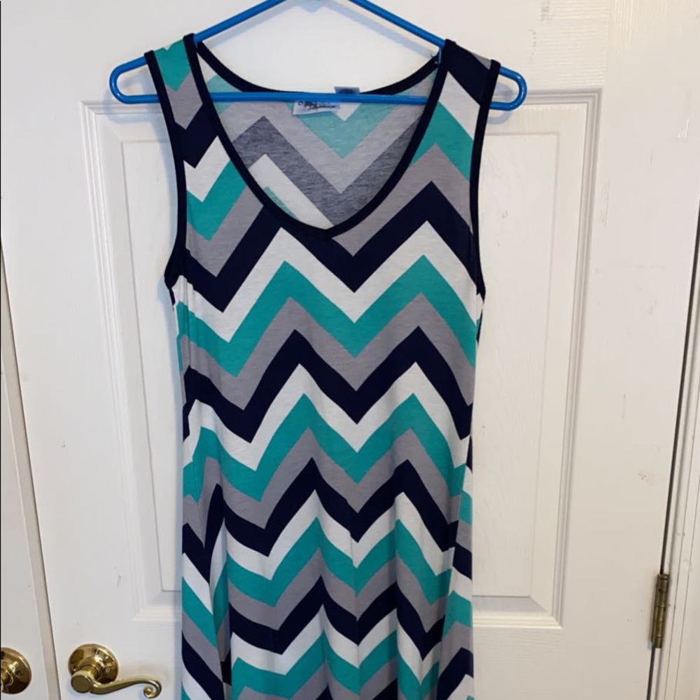 Chevron High-Low Dress